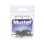 Mustad Black Barrel Swivel w/Safety Snap Size 4 8-pk