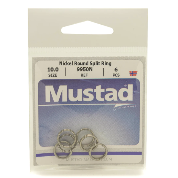 Mustad Round Split Ring Size 6.7 9-pk