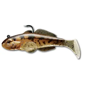Live Target Goby Paddle Tail. 3/4oz Natural Bronze 3-5/8" 3-pk
