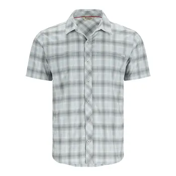 Simms M's Stone Cold SS Shirt Steel Blue / Storm Ombre Plaid Medium (REG$119.99)