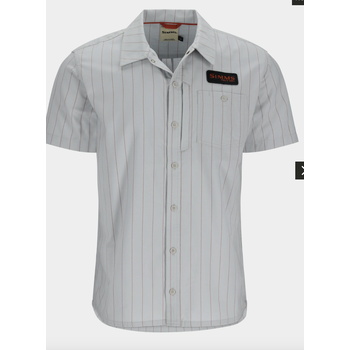 Simms M's Simms Shop SS Shirt Sterling/Clay Stripe Medium - Reg. $89.99
