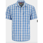 Simms M's Big Sky SS Shirt Bright Blue/Cutty Red Plaid Medium - Reg. $99.99