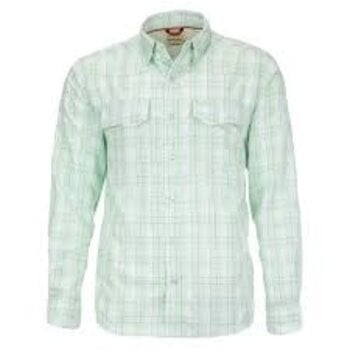 Simms M's Big Sky LS Shirt Light Green/Nighfall Plaid Medium - Reg. $109.99
