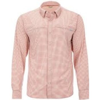 Simms Men's Stone Cold LS Shirt Smoked Salmon Morada Plaid Medium - Reg. $99.99