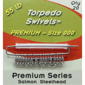 Torpedo Premium Swivels. Size 000 55lb 20-pk