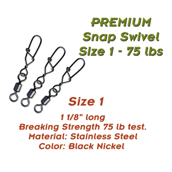 Torpedo Premium Snap Swivel. Size 1 20-pk