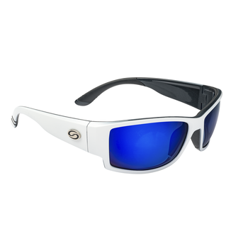 Strike King Plus Ouachita Shiny White. Blue Mirror Sunglasses