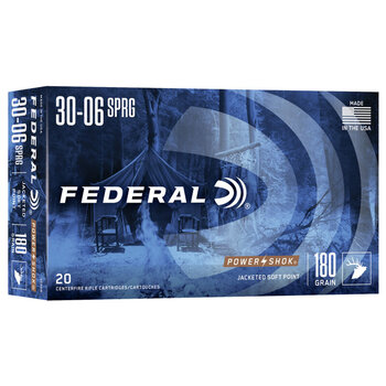 Federal Power-Shok Ammo, 30-06 180gr 2700fps Soft Point 20rds