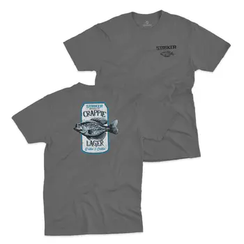 Striker Crappie Lager Tee Shirt Charcoal