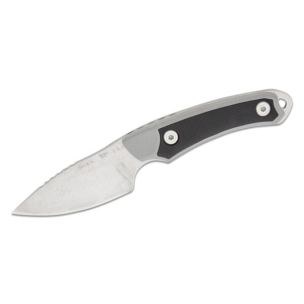 Buck 0662GYS Alpha Scout Select Fixed Blade Knife 2.875" 420HC Stonewashed Drop Point, Gray GFN Handles with Versaflex Inserts, Polyester Sheath