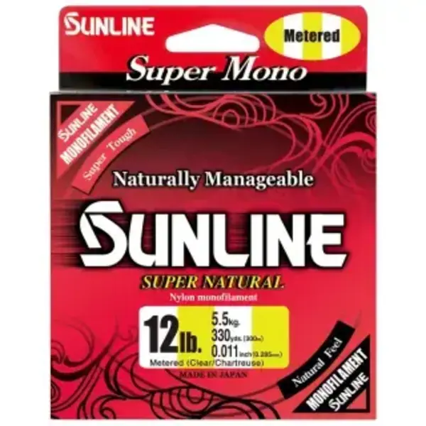 Sunline Super Natural Metered 8lb Clear Chartreuse Mono 330yds