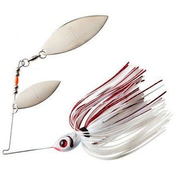 Booyah Double Willow 3/8oz Pearl White/Wounded Shad Spinnerbait