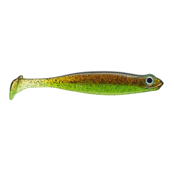 Megabass Hazedong Shad. 3" Green Pumpkin Chartreuse