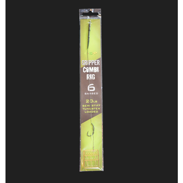 ESP Gripper Combi Hair Rig. Green. Size 6