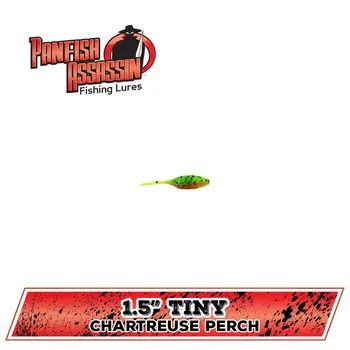 Tiny Shad. 1.5"Chartreuse Perch 15-pk