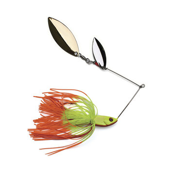 Lucky Strike Double Willow Closed Loop Spinnerbait 1/2oz Chartreuse/Orange