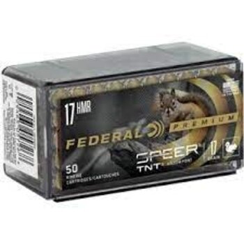 Federal Federal Premium V-Shok Ammo 17 HMR 17gr Speer TNT Jacketed Hollow Point 50 Rounds
