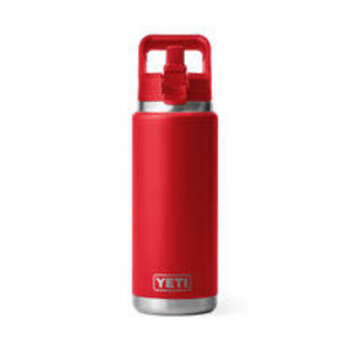 Yeti Rambler 769ml Water Bottle w/Color Match Straw Cap. Rescue Red