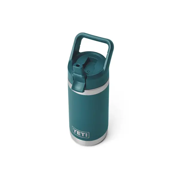 Yeti Rambler Jr 355mL Kids Water Bottle w/Color Match Straw Cap. Agave Teal