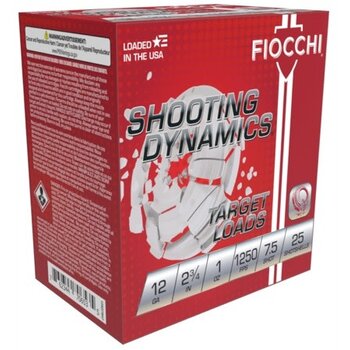 Fiocchi Target Shooting Dynamics 12 Gauge 2.75" 1 oz 7.5 Shot  1250FPS Per CASE