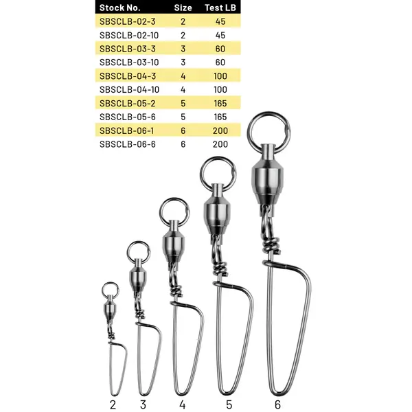 Spro Ball Bearing Swivel w/Coastlock Snap. Size 2 45lb 3-pk