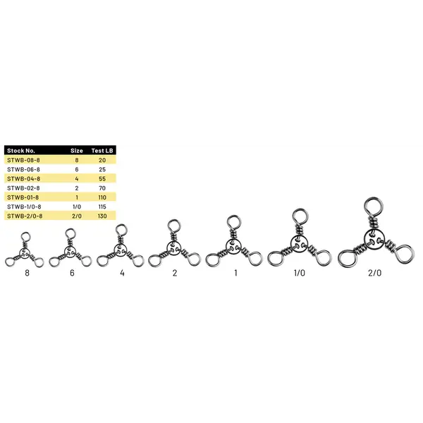Spro Three Way Swivel. Size 4 5-pk