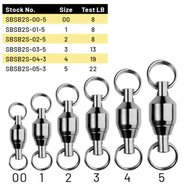 Spro Ball Bearing Swivel w/Split Rings Size 3 13lb 5-pk