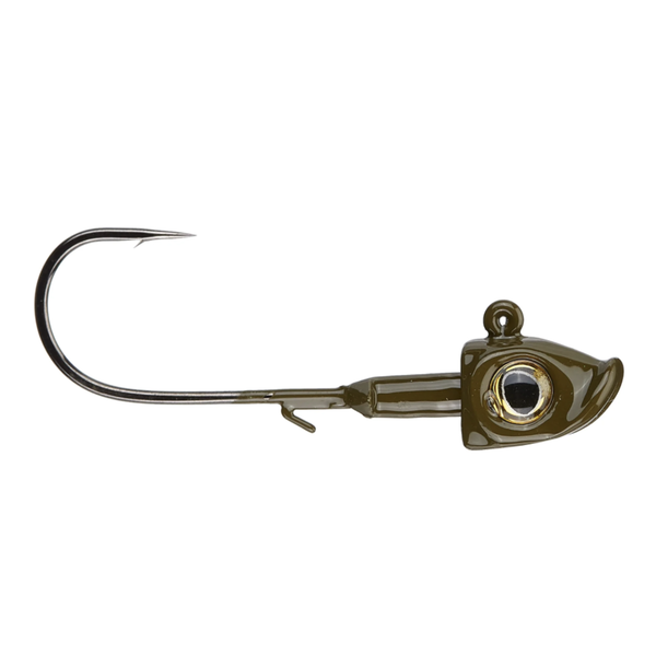 Outkast Tackle Goldeneye Swimbait Jig 1/4oz 1/0 Green Pumpkin 2-pk