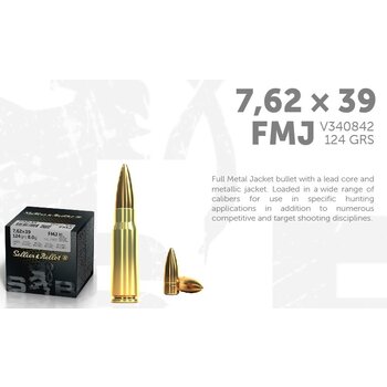 Sellier & Bellot Sellier & Bellot 7.62x39 124gr FMJ Ammunition Box of 50