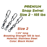 Torpedo Premium Snap Swivel. Size 2 20-pk