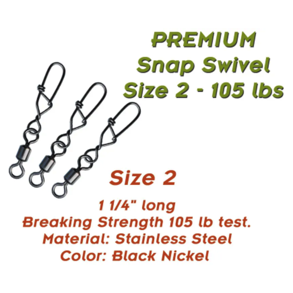 Torpedo Premium Snap Swivel. Size 2 20-pk
