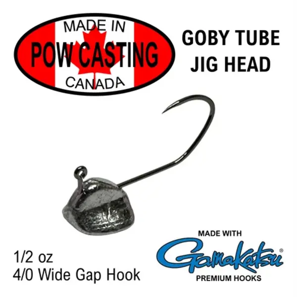 POW Casting Goby Tube Jig Heads 1/2oz 5-pk