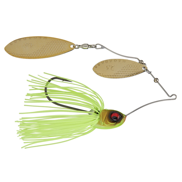 Megabass V9 Double Willow 1/2oz Chartreuse Shiner Spinnerbait