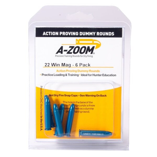 A-Zoom Snap Caps 22 Win Mag Proving Dummy Rounds 6/Pk