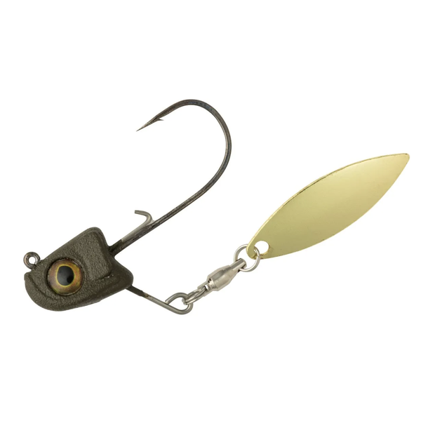 Great Lakes Finesse Sneaky Spin Matte Green Pumpkin 3/8oz 1/0 Gold Blade 1-pk