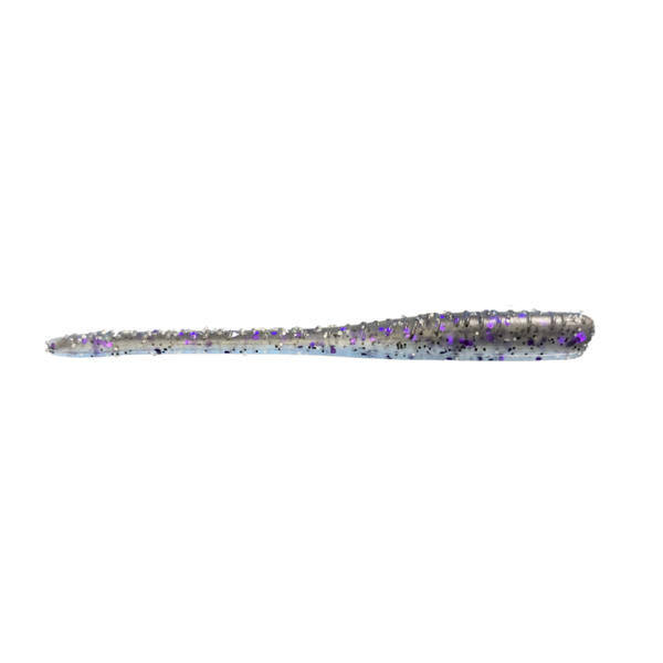 Great Lakes Finesse Drop Worm 4" Smoke Clear Purple Flk.
