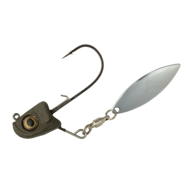 Great Lakes Finesse Sneaky Spin Matte Green Pumpkin 3/16oz 1/0 Silver Blade 1-pk