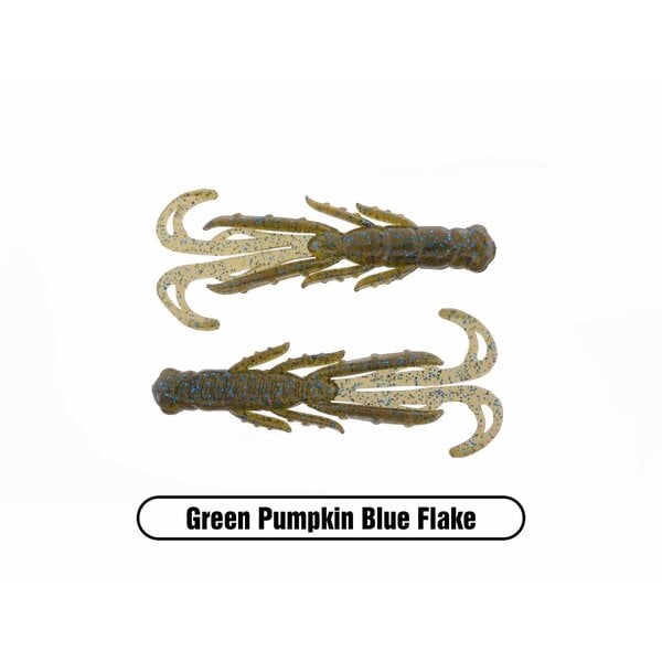 X Zone Stealth Finesse Series 2.75" Scented Stealth Creature. Green Pumpkin Blue Flake