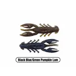 X Zone Stealth Finesse Series 2.5" Scented Stealth Craw. Black Blue/Green Pumpkin Lam