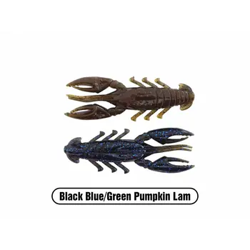 X Zone Stealth Finesse Series 2.5" Scented Stealth Craw. Black Blue/Green Pumpkin Lam