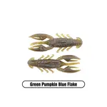 X Zone Stealth Finesse Series 2.5" Scented Stealth Craw. Green Pumpkin Blue Flake