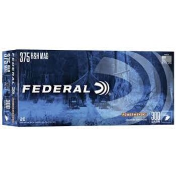 Federal Federal Power-Shok Rifle Ammunition 375 H&H Mag, Soft Point (SP), 300 GR, 2530 fps, 20 Rd/bx