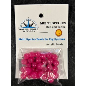 North Shore Tackle Acrylic Beads 8mm Rassberry