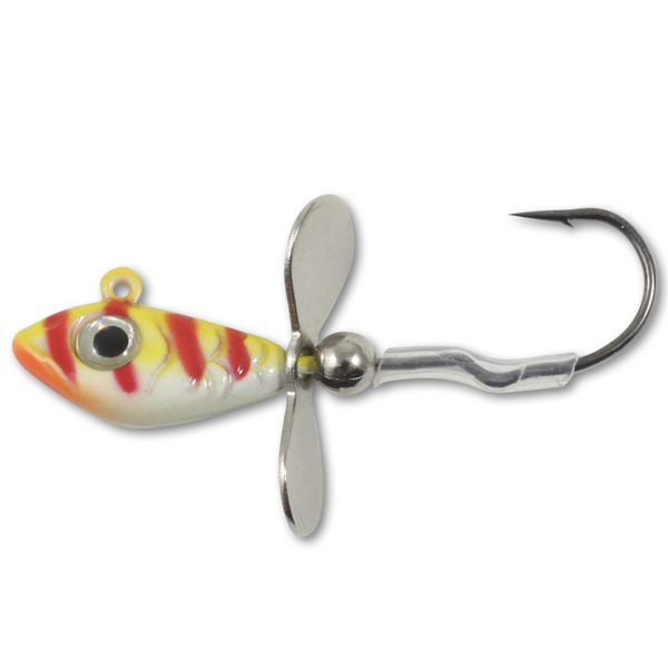 Northland Whistler Jig. 1/4oz UV Electric Perch 2-pk