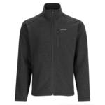 Simms Men's Rivershed Full Zip Fleece. Black Heather