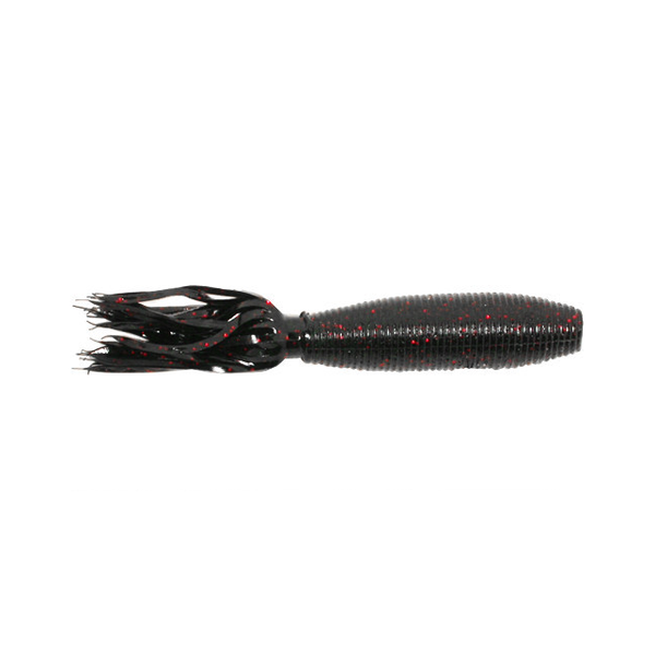 Yamamoto Fat Ika. Black w/Red Flake 10-pk
