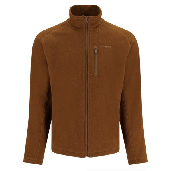 Simms Men's Rivershed Full Zip Fleece. Cobia Heather