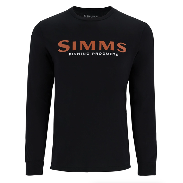 Simms Men's Simms Logo LS Shirt. Jet Black