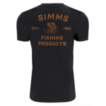 Simms Men's Stacked Bass T-Shirt. Charcoal Heather