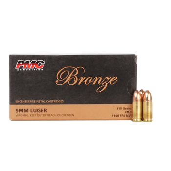PMC PMC 9MM Bronze 115 GR FMJ Per Box of 50